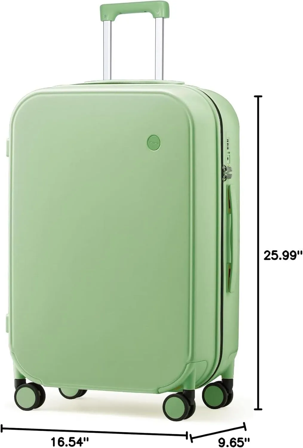 mixi Suitcase Spinner Wheels Checked Luggage Hardshell Lightweight Rolling Suitcases PC with Cover & TSA Lock for Business Travel, 24inch, Avocado Green
