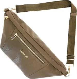 Modern Chic Sling Bags for Women - Presley Oversized Sling Bag, Vegan Leather Crossbody Bag with Strap & Multiple Pockets (Deep Khaki Green)