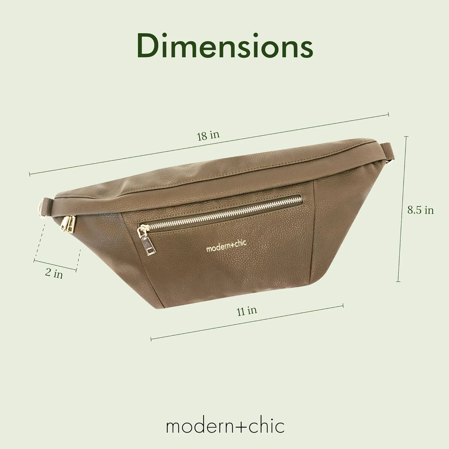 Modern Chic Sling Bags for Women - Presley Oversized Sling Bag, Vegan Leather Crossbody Bag with Strap & Multiple Pockets (Deep Khaki Green)