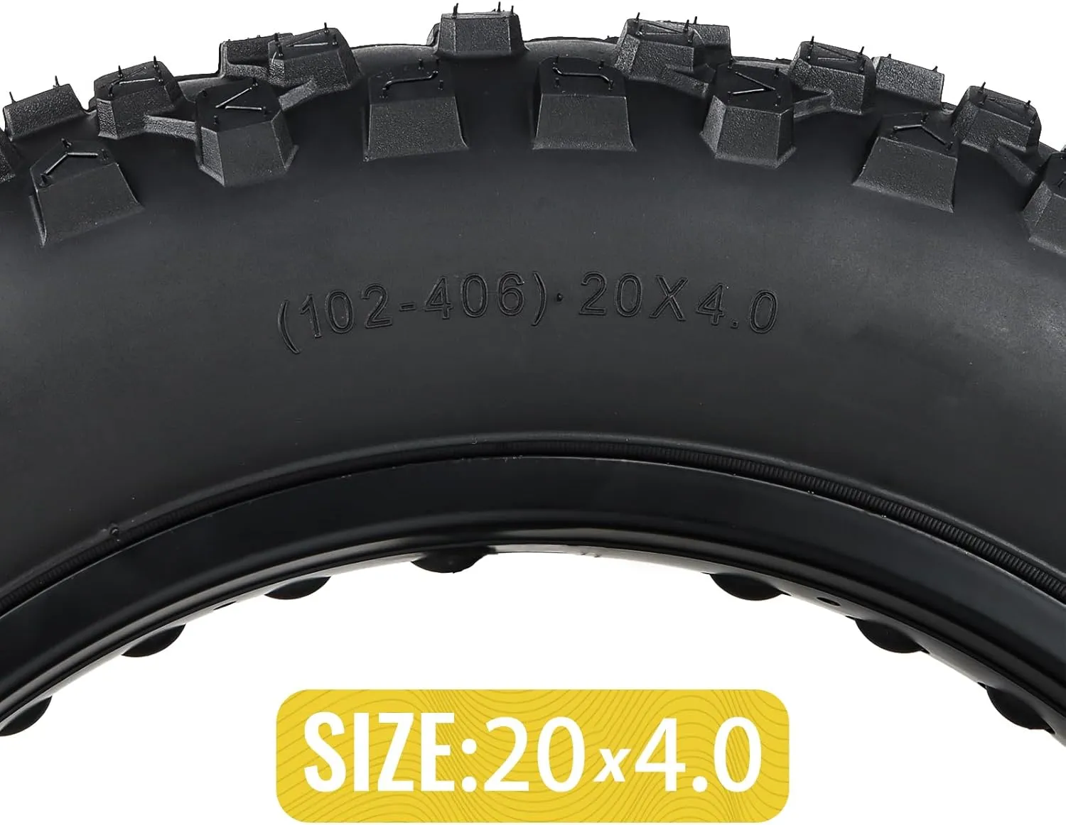MOHEGIA Ebike Fat Tire: 20 x 4.0 Inch E-Bike Mountain Bicycle Tire Replacement,High-Performance Puncture-Resistant and All-Terrain Folding Electric MTB Tire with Offroad or Trail Riding
