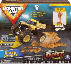 Monster Jam, Earth Shaker Monster Dirt Starter Set, Featuring 8oz of Monster Dirt and Official 1:64 Scale Die-Cast Monster Jam Truck Kids Toys for Boys