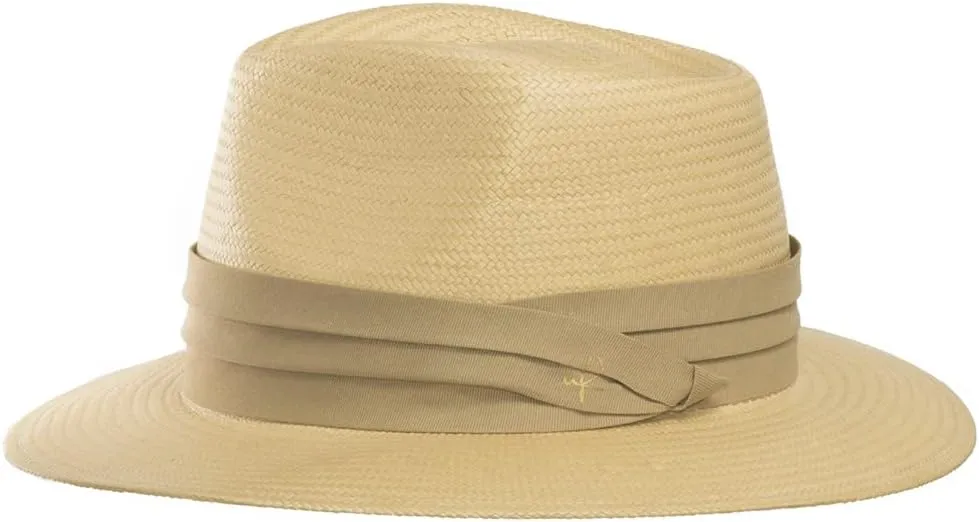 Monte Cristo Classic Fedora Straw Panama Hat Sun Wide Brim Lightweight Beach UPF50  Men or Women