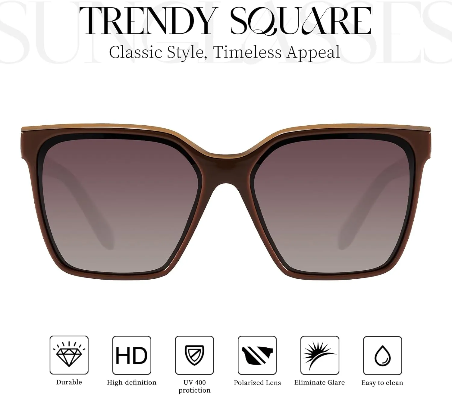 mosanana Square Trendy Polarized Oversized Sunglasses for Women Men 2025 UV400 MS52367