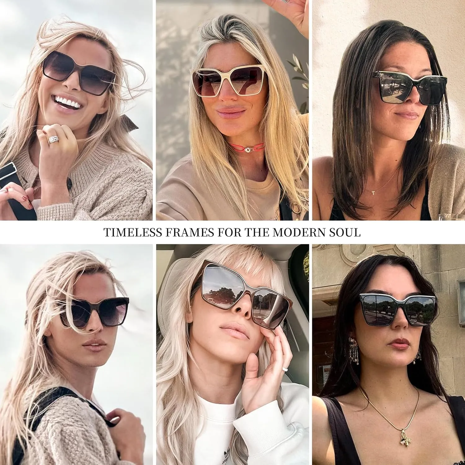 mosanana Square Trendy Polarized Oversized Sunglasses for Women Men 2025 UV400 MS52367