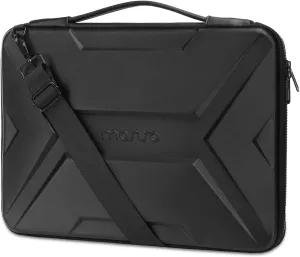 MOSISO 15.6 inch Hard Shell Laptop Sleeve Shoulder Bag, Waterproof Shockproof Protective Artistic Geometric EVA Computer Bag Compatible with MacBook Pro 16 inch, HP, Dell, Lenovo Notebook, Black