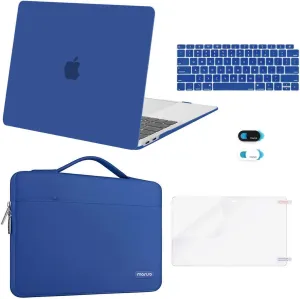 MOSISO Compatible with MacBook Air 13 inch Case M1 Chip 2021 2020 2019 2018 Release A2337 A2179 A1932 Retina Display, Plastic Hard Shell Case&Bag&Keyboard Skin&Webcam Cover&Screen Film, Classic Blue