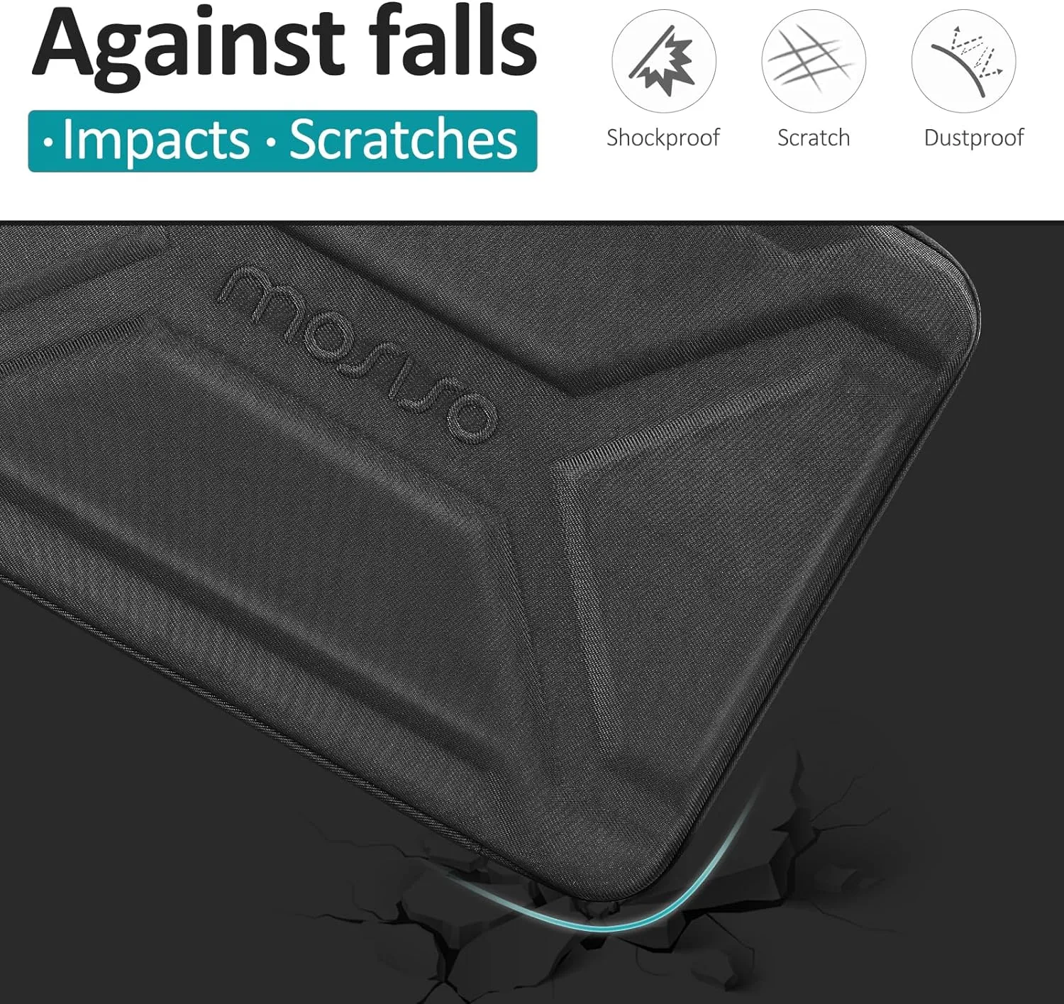 MOSISO Hard Shell Laptop Case for Men,15.6 inch Laptop Shoulder Bag Compatible with MacBook, HP, Dell, Lenovo, Asus, Notebook,16 inch Shockproof Computer Bag with 2 Separated Soft Pockets, Black
