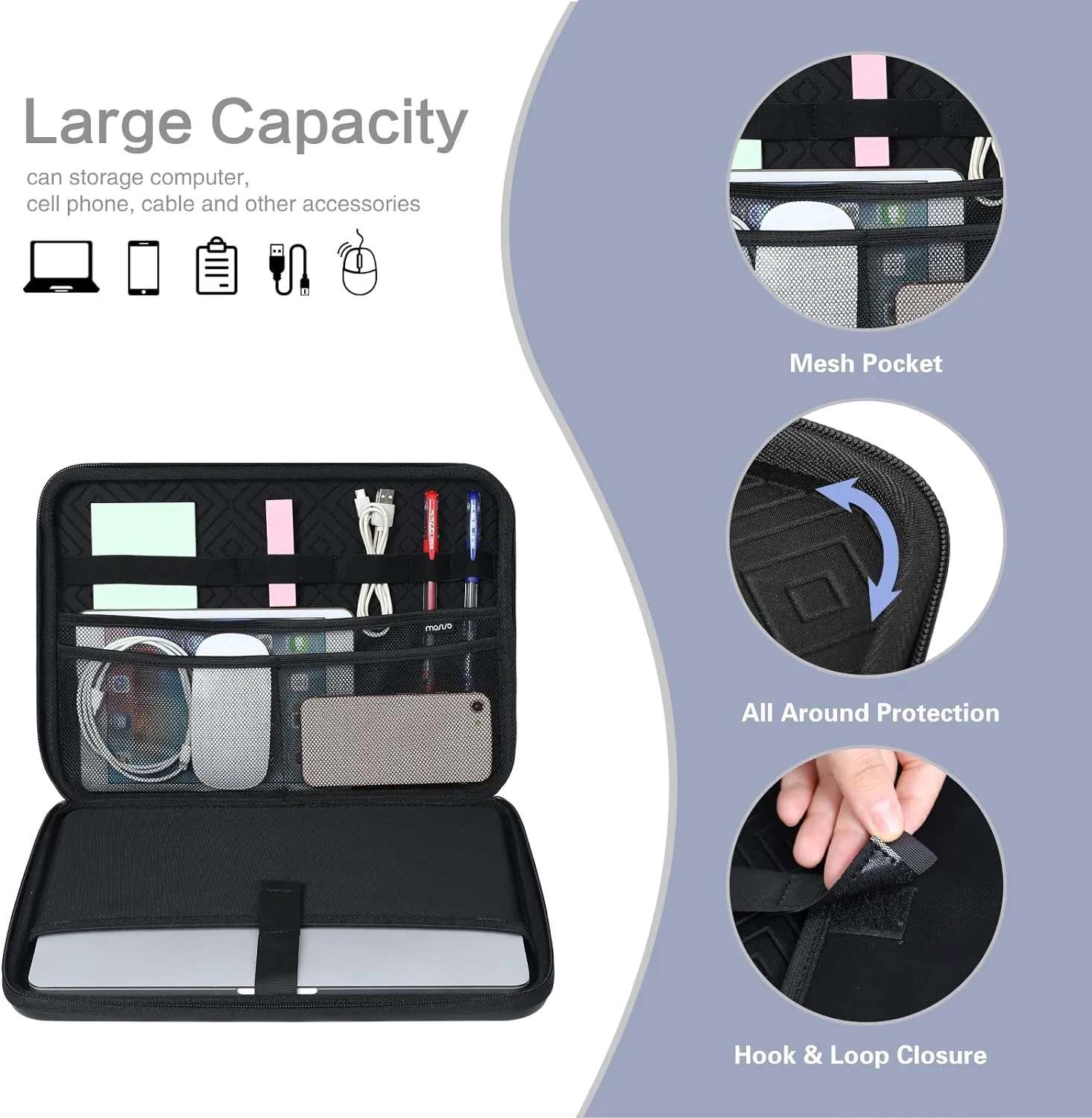 MOSISO Laptop Shoulder Bag Compatible with MacBook Pro 16 inch 2023-2021 M3 A2991 M2 A2780 M1 A2485 / Compatible with MacBook Pro 16 inch A2141, Waterproof Shockproof Carrying Case Bag, Black