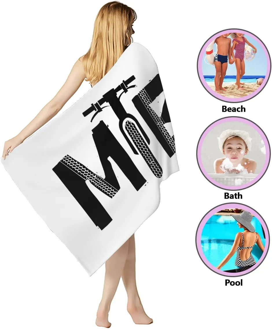 Mountain Bike Downhill Bike Rider Microfiber Sand Free Beach Towel-Quick Dry Super Absorbent Oversized Luxury Towels Blanket for Travel Pool Swimming Bath Camping Yoga Girls Women Men Adults