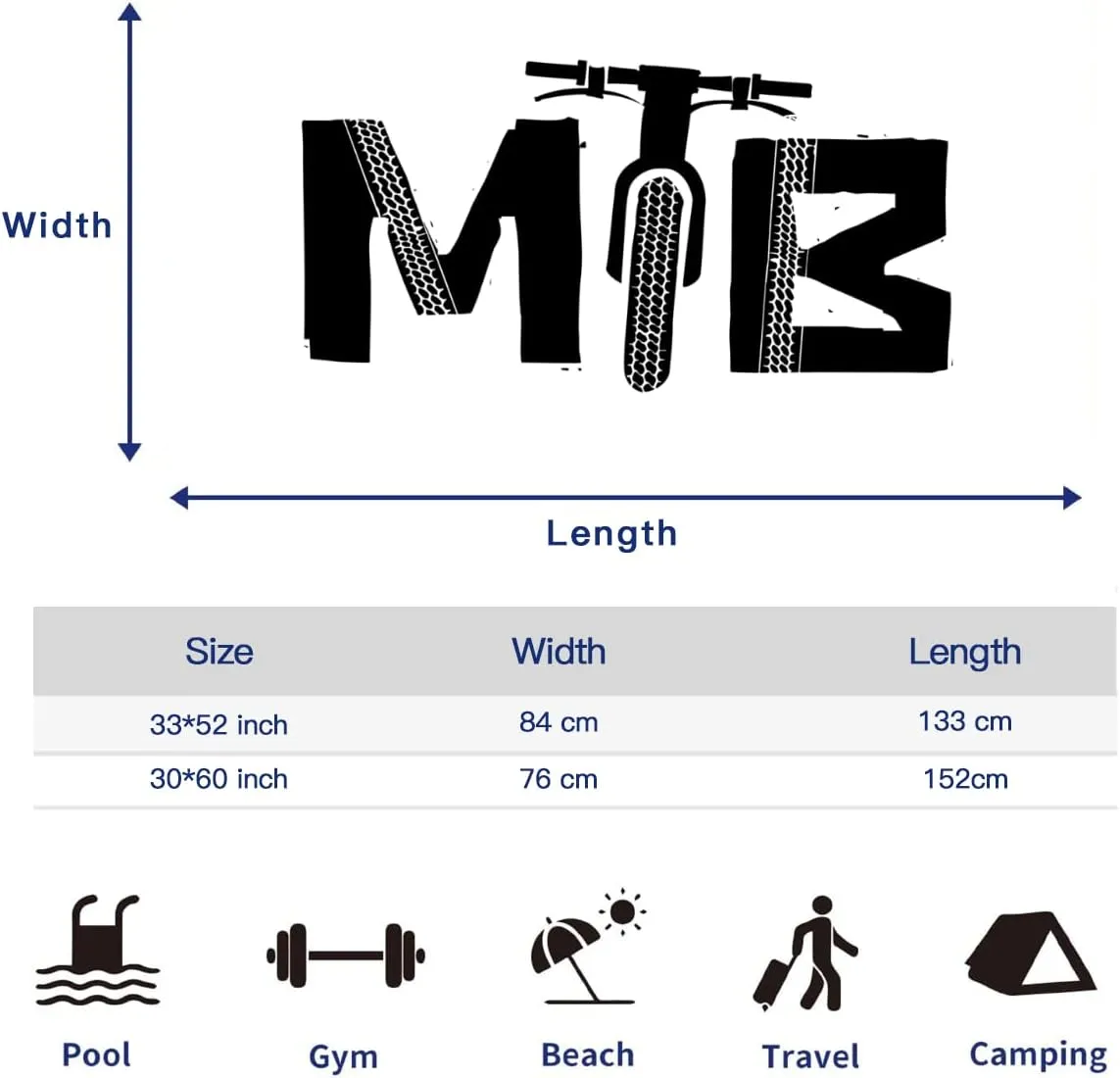 Mountain Bike Downhill Bike Rider Microfiber Sand Free Beach Towel-Quick Dry Super Absorbent Oversized Luxury Towels Blanket for Travel Pool Swimming Bath Camping Yoga Girls Women Men Adults