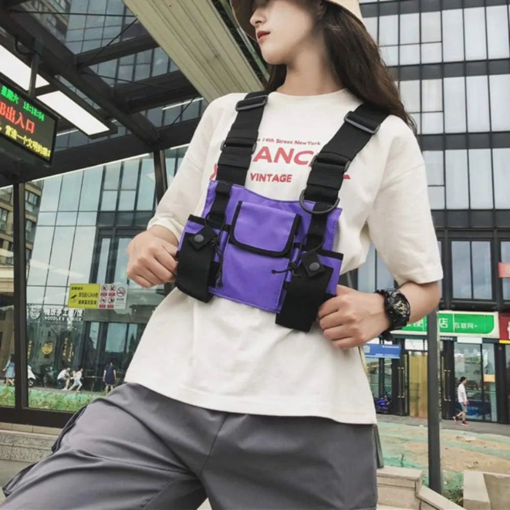 Multi-Pocket Chest Rig Bag Utility Vest Chest Bag for Men Hip Hop Chest Pack
