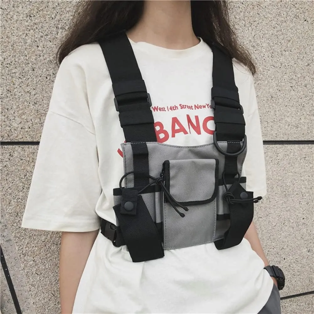 Multi-Pocket Chest Rig Bag Utility Vest Chest Bag for Men Hip Hop Chest Pack