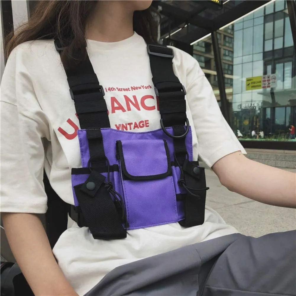Multi-Pocket Chest Rig Bag Utility Vest Chest Bag for Men Hip Hop Chest Pack