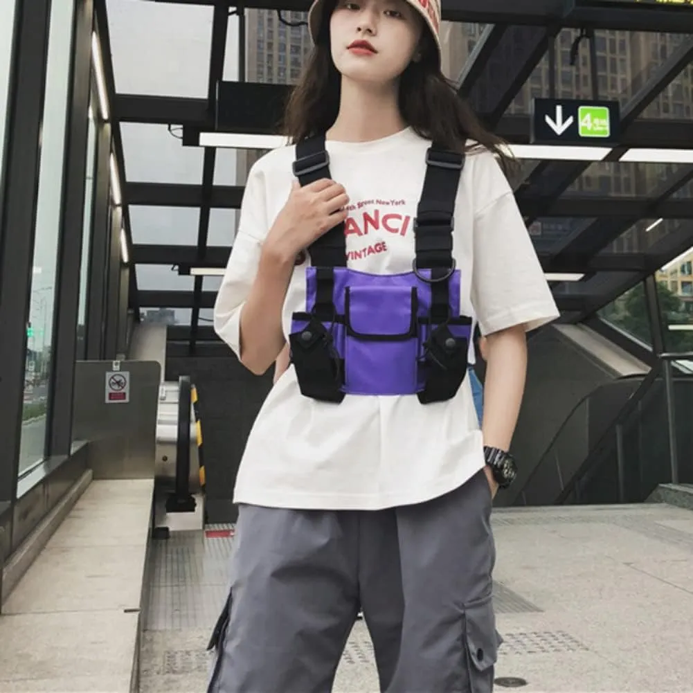 Multi-Pocket Chest Rig Bag Utility Vest Chest Bag for Men Hip Hop Chest Pack