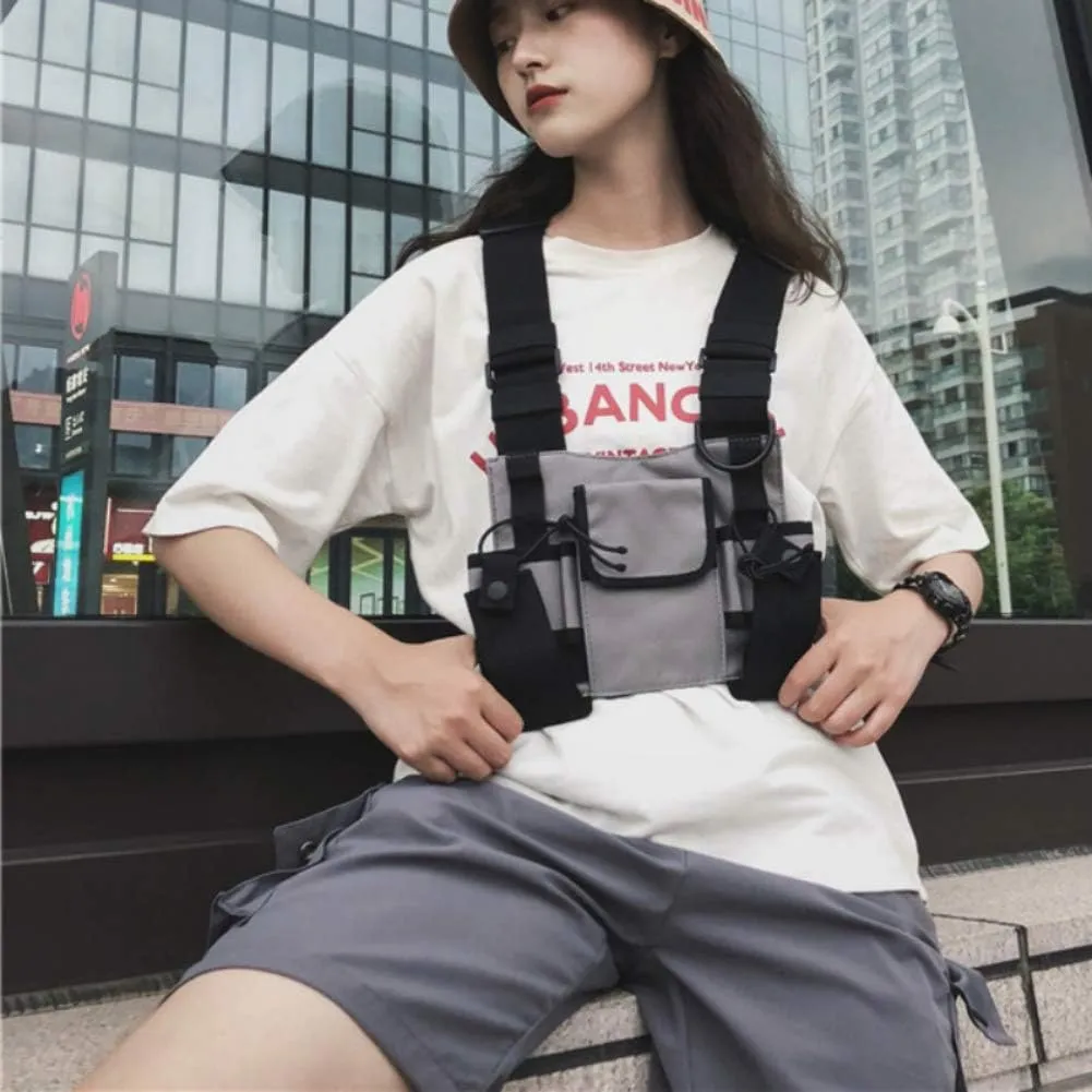 Multi-Pocket Chest Rig Bag Utility Vest Chest Bag for Men Hip Hop Chest Pack