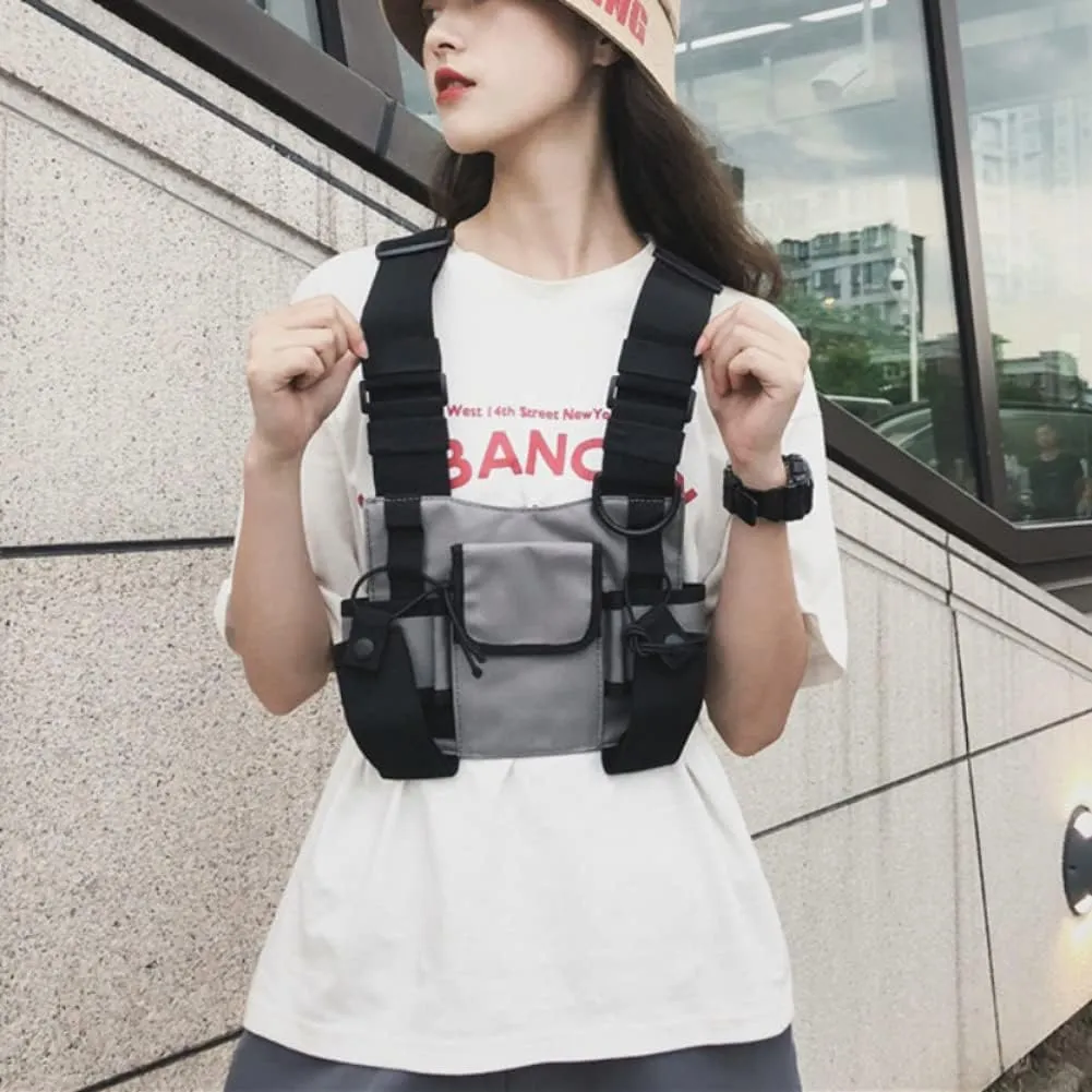 Multi-Pocket Chest Rig Bag Utility Vest Chest Bag for Men Hip Hop Chest Pack