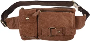 Multi-purpose Men's Belt Pouch Cowhide Waist Pack Large Capacity Phone Storage Bag for Outdoor
