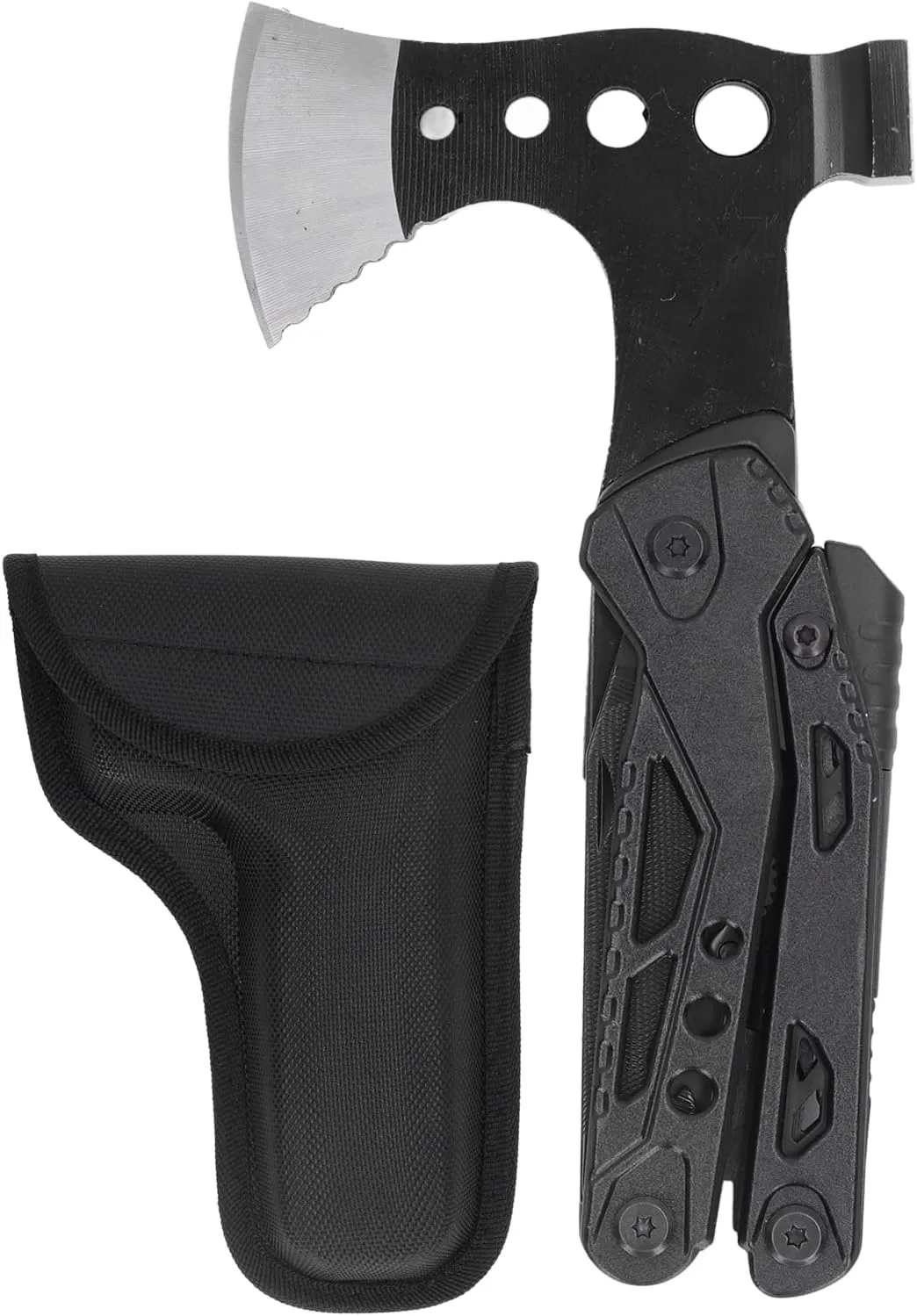 Multifunctional Axe Pocket Size,Pocket Size Multitool Foldable Axe Hammer Knife Pliers Stainless Steel Tool for Outdoor Camping