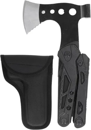 Multifunctional Axe Pocket Size,Pocket Size Multitool Foldable Axe Hammer Knife Pliers Stainless Steel Tool for Outdoor Camping