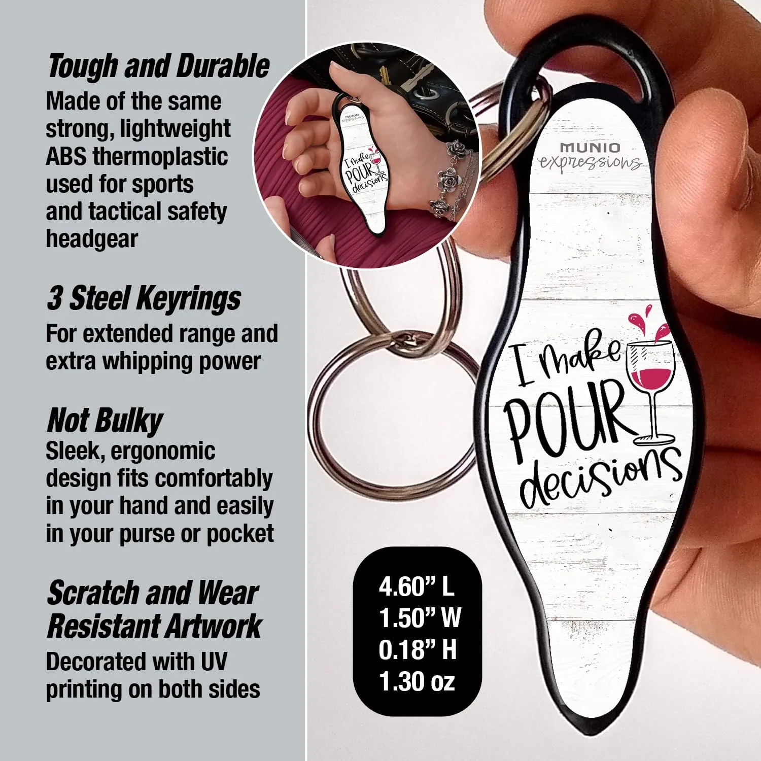 MUNIO Original Self Defense Keychain Kit - Self Protection Personal Safety Essentials, Portable Defense Kubotan