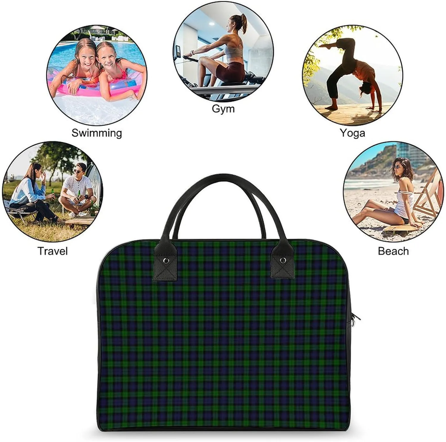 Murray Tartan Fashionable Large Capacity Travel Handbag Unisex