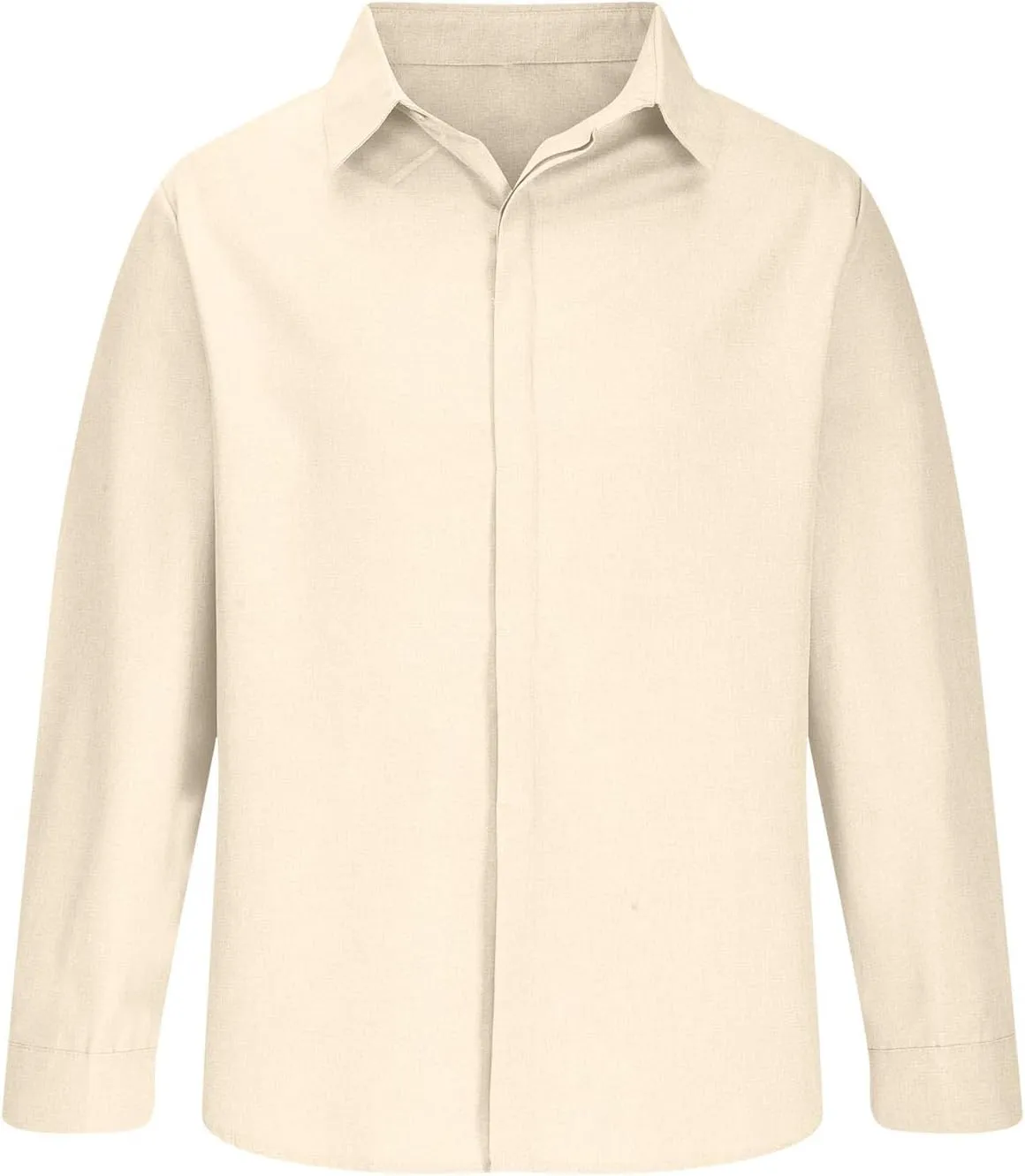 Muscularfit Long Sleeve Button Down Shirts for Men Summer Fashion Solid Color Collar Tshirts Trendy Outfits Clothing 2024