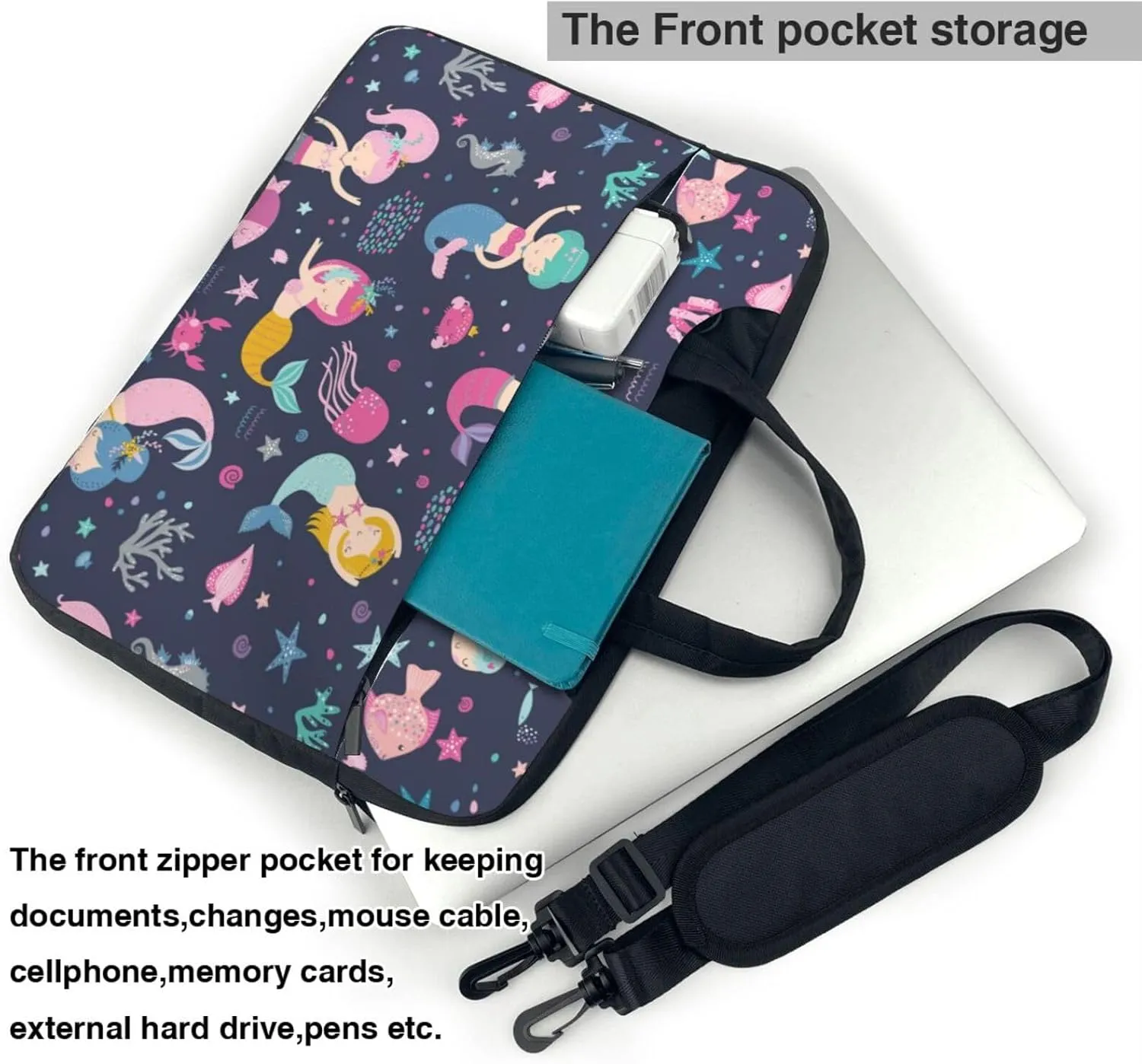 Mushrooms Laptop Bag Classic Slim Briefcase Messenger Bag, Spacious, Ergonomic