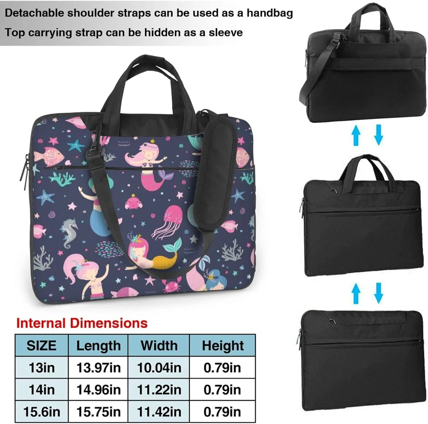 Mushrooms Laptop Bag Classic Slim Briefcase Messenger Bag, Spacious, Ergonomic
