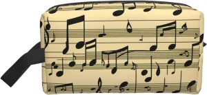 Musical Notes Print Travel Toiletry Organizer Bag, Cosmetic & Storage Pouch For Travel And Daily Use