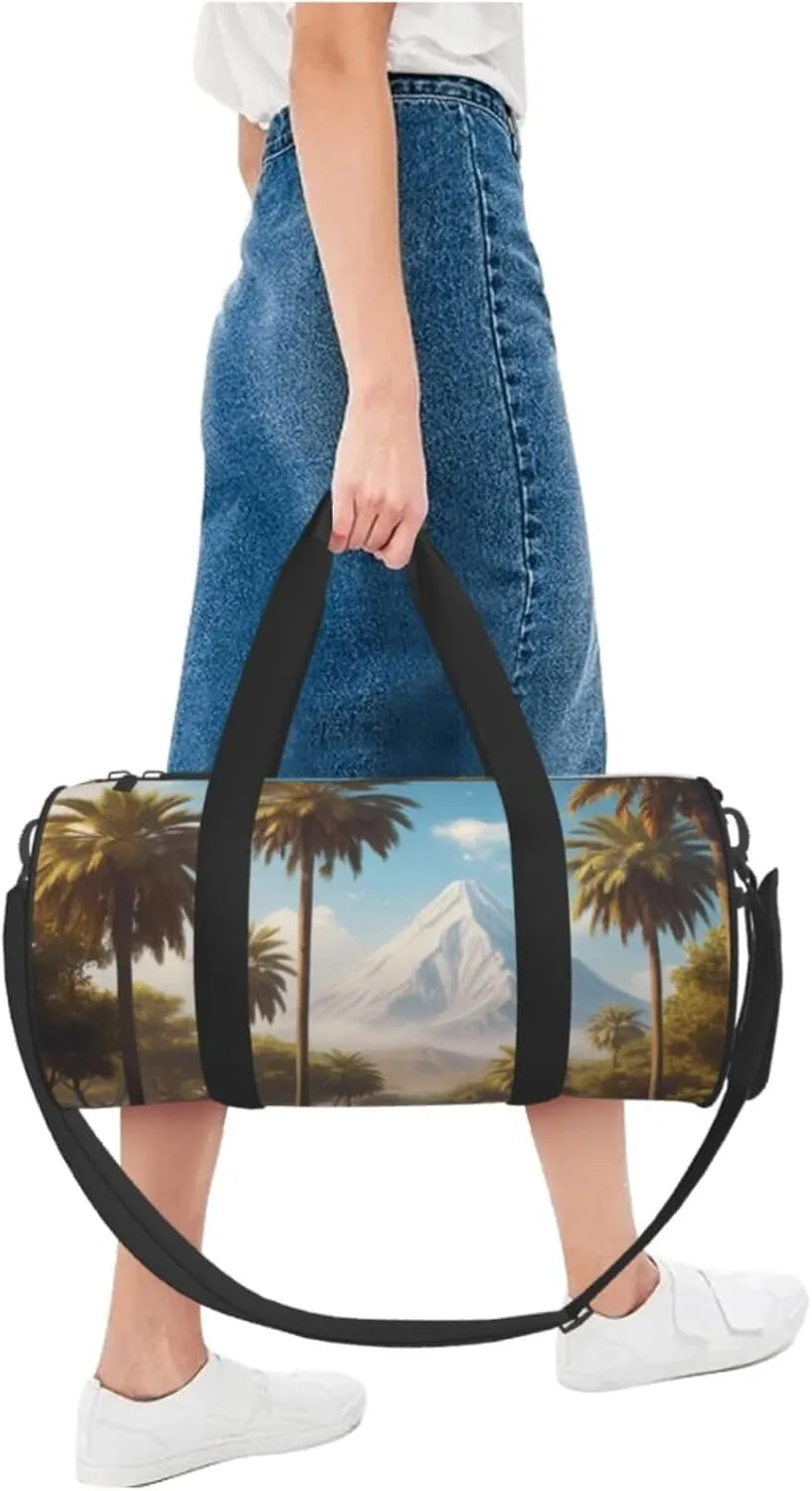Mystical Mirage Printed Travel Bag,Round Personal Item Storage bag,Foldie Duffel Bag for Traveling Vacation,Fitness,Sports