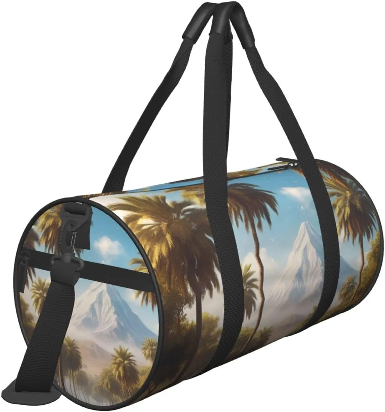 Mystical Mirage Printed Travel Bag,Round Personal Item Storage bag,Foldie Duffel Bag for Traveling Vacation,Fitness,Sports