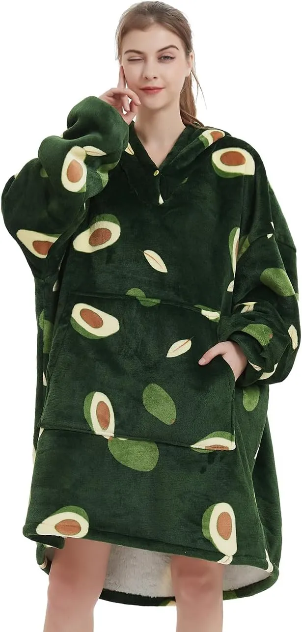 NAFLEAP Blanket Hoodie Women Wearable Blanket Adult Oversized Fleece Sherpa Christmas Sweatshirt Gift for Women