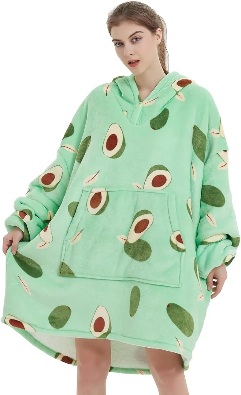 NAFLEAP Blanket Hoodie Women Wearable Blanket Adult Oversized Fleece Sherpa Christmas Sweatshirt Gift for Women
