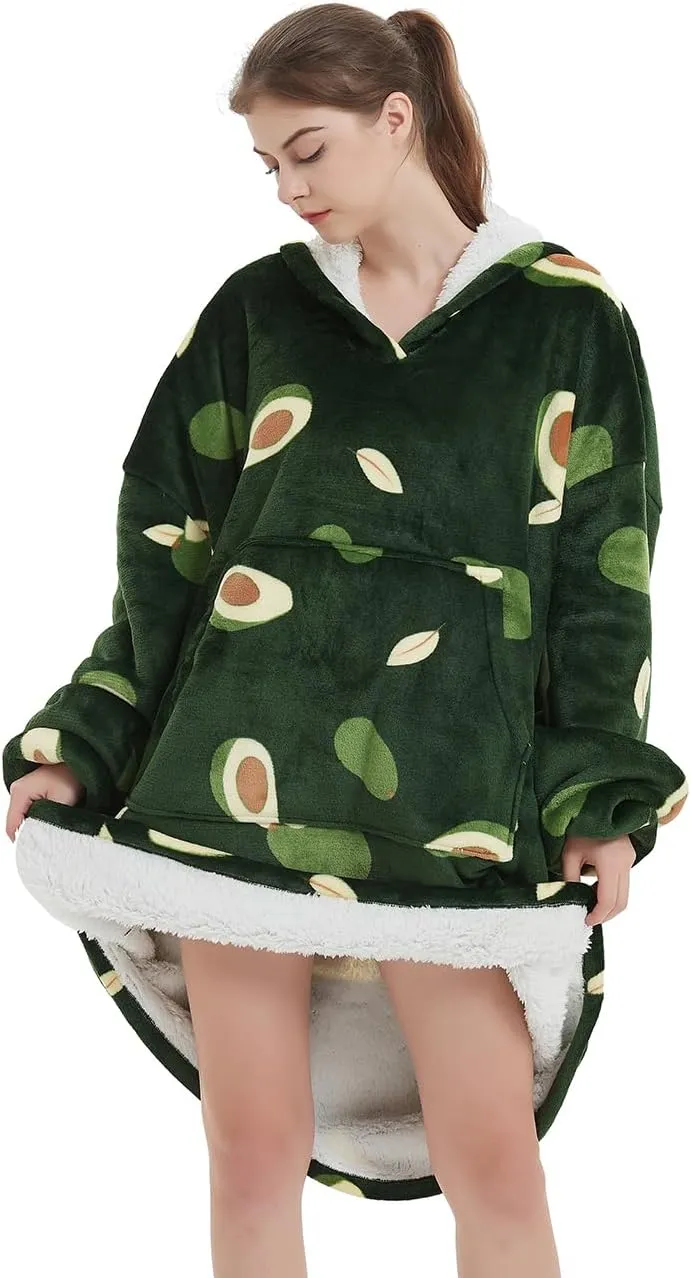 NAFLEAP Blanket Hoodie Women Wearable Blanket Adult Oversized Fleece Sherpa Christmas Sweatshirt Gift for Women