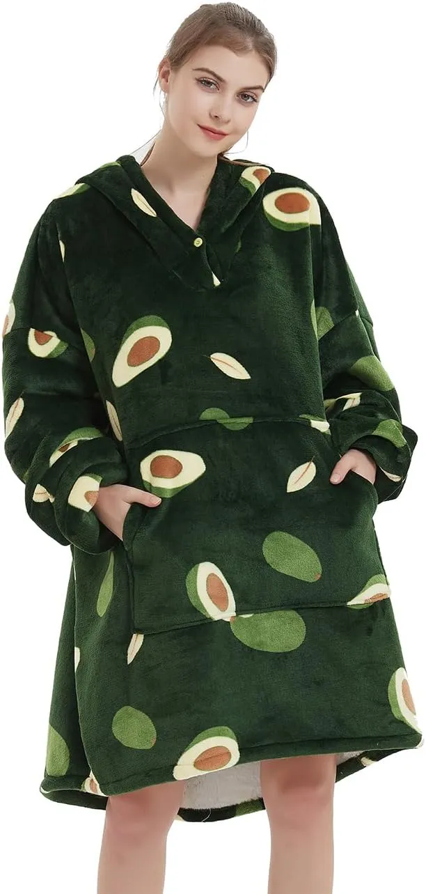 NAFLEAP Blanket Hoodie Women Wearable Blanket Adult Oversized Fleece Sherpa Christmas Sweatshirt Gift for Women