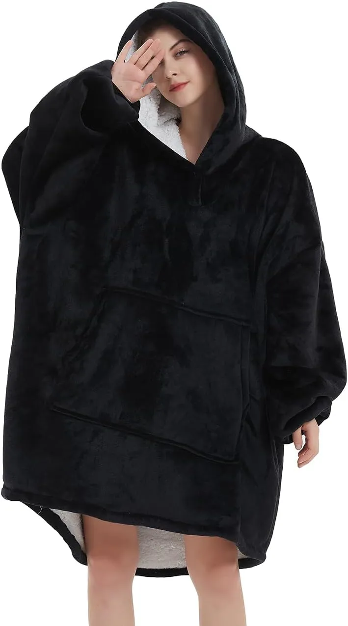 NAFLEAP Blanket Hoodie Women Wearable Blanket Adult Oversized Fleece Sherpa Christmas Sweatshirt Gift for Women
