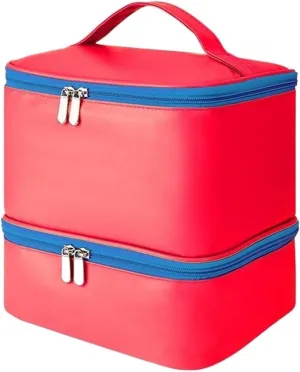 Nail Polish Storage Bag Nail Polish Storage Bag High Capacity Nail Polish Carrying Case Holds 30 Nail Glue Bottles Travel Case For Nail Lamp Massage Oil(Red)
