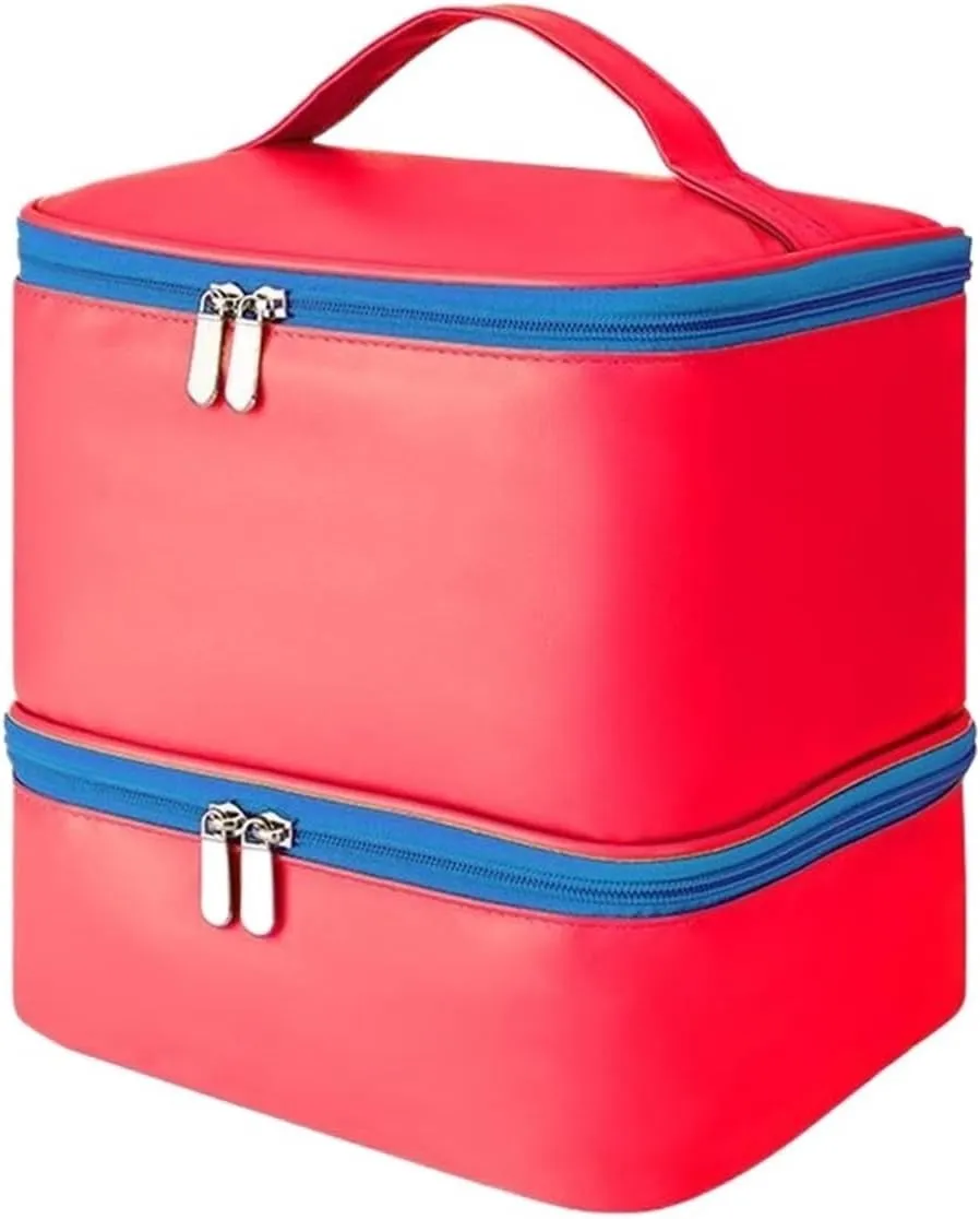 Nail Polish Storage Bag Nail Polish Storage Bag High Capacity Nail Polish Carrying Case Holds 30 Nail Glue Bottles Travel Case For Nail Lamp Massage Oil(Red)
