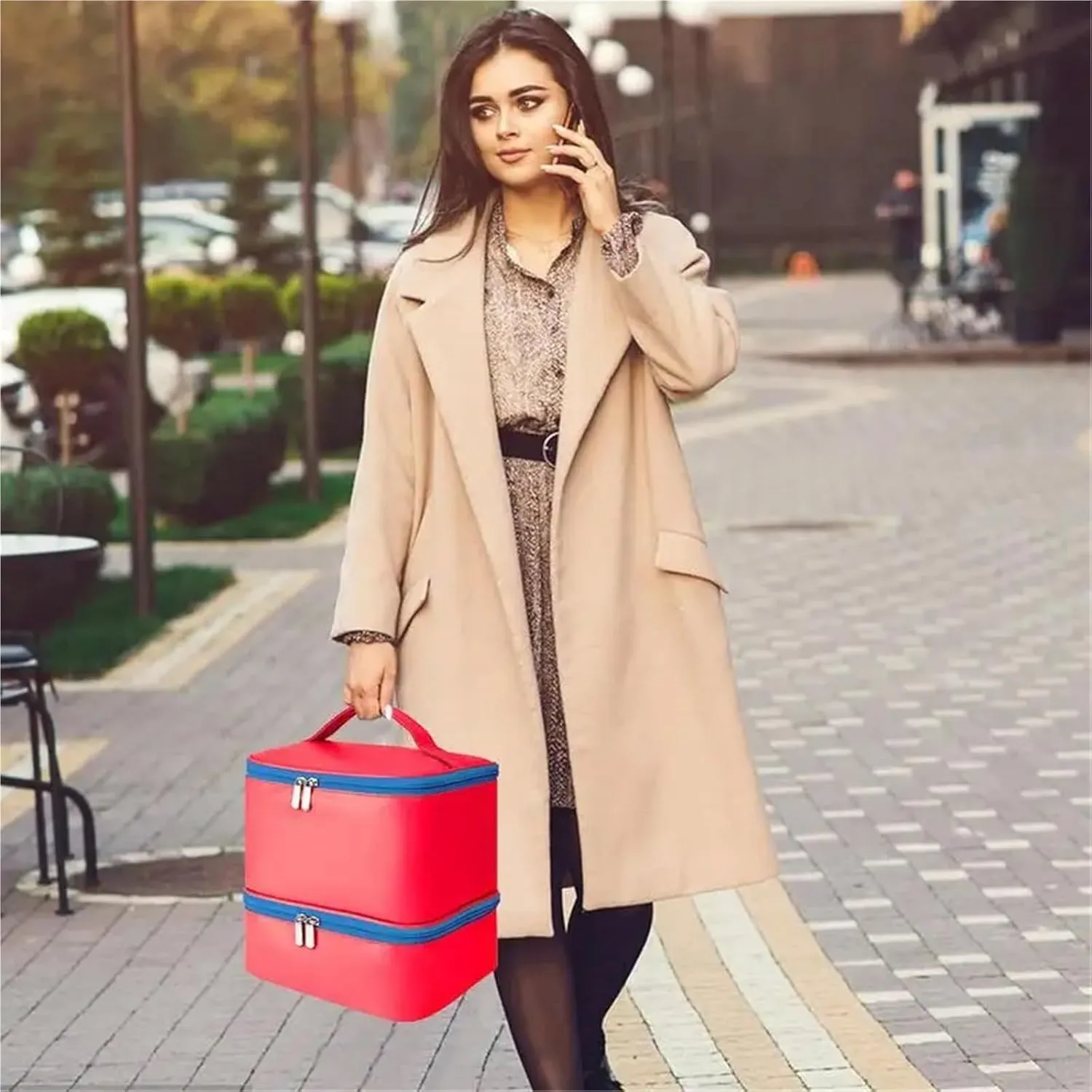 Nail Polish Storage Bag Nail Polish Storage Bag High Capacity Nail Polish Carrying Case Holds 30 Nail Glue Bottles Travel Case For Nail Lamp Massage Oil(Red)