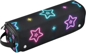 Neon Colored Stars Hair Tools Travel Bag with Heat Resistant Pad Portable Hair Styling Tool Organizer for Flat Iron Hot Tools and Haircare Accessories