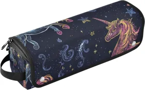 Neon unicorns Star Hot Hair Tools Travel Bag with Iron Mat Waterproof Flat Curling Irong Travel Organizer for Hot Tools Curling Iron Flat Irons Hair Volumizer Styler