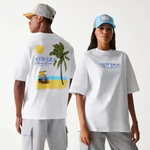 New Era Vacation Graphic White Oversized T-Shirt