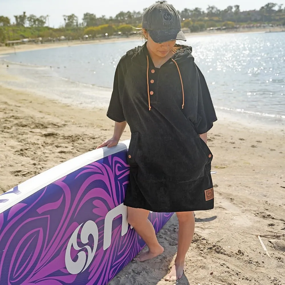 NIXY Hooded Towel Changing Poncho: Cotton Exterior, Terry Interior For Beach, Surf, Pool, and Outdoor Adventures - Men, Women