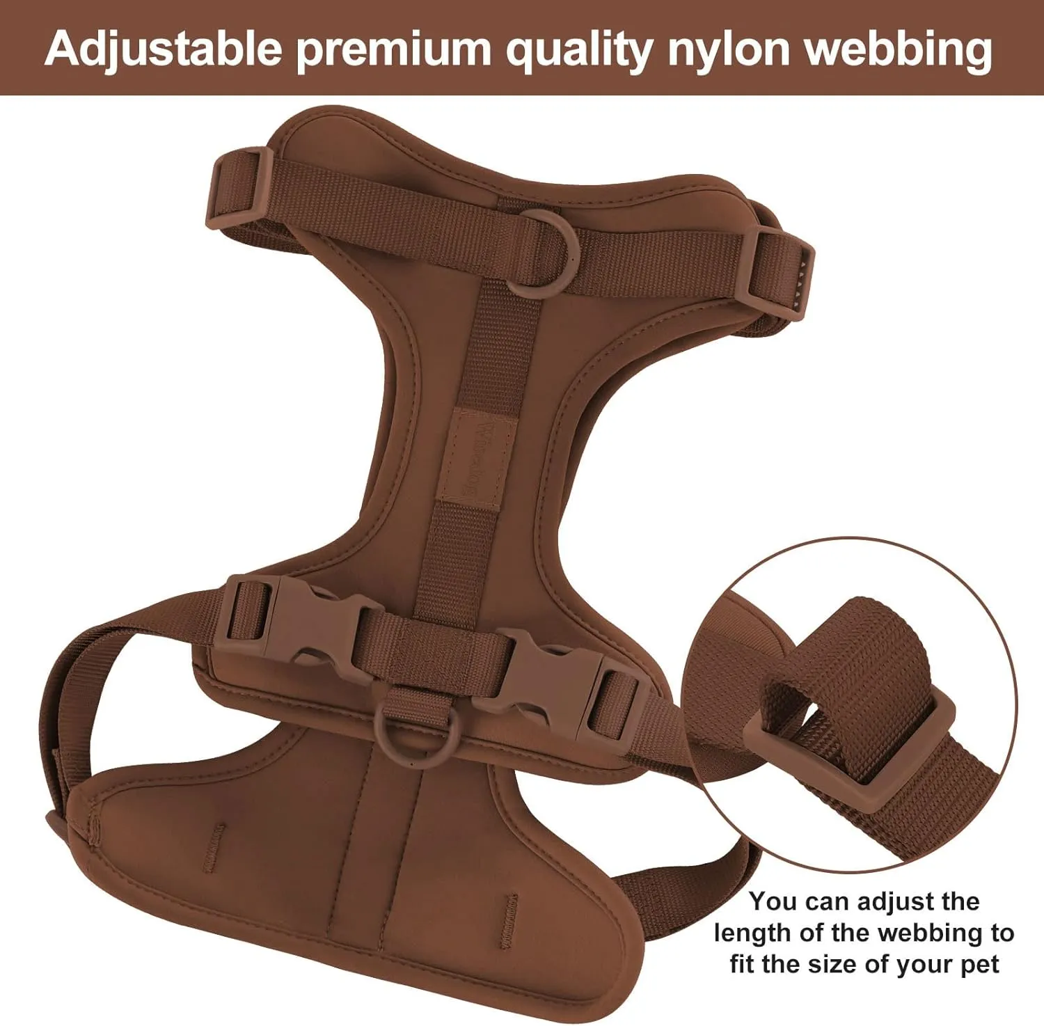 No Pull Lightweight Dog Harness: Adjustable Durable Breathable Mesh Pet Vest Harness with Soft & Comfortable Cushion, for Small Medium Large Dogs (S, Coca Mocha)