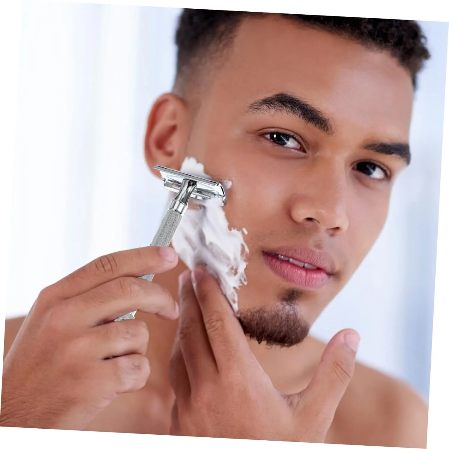 NOLITOY 3pcs Ergonomic Grip Handle Safety Razor Reusable Double Blade Shaving Tool
