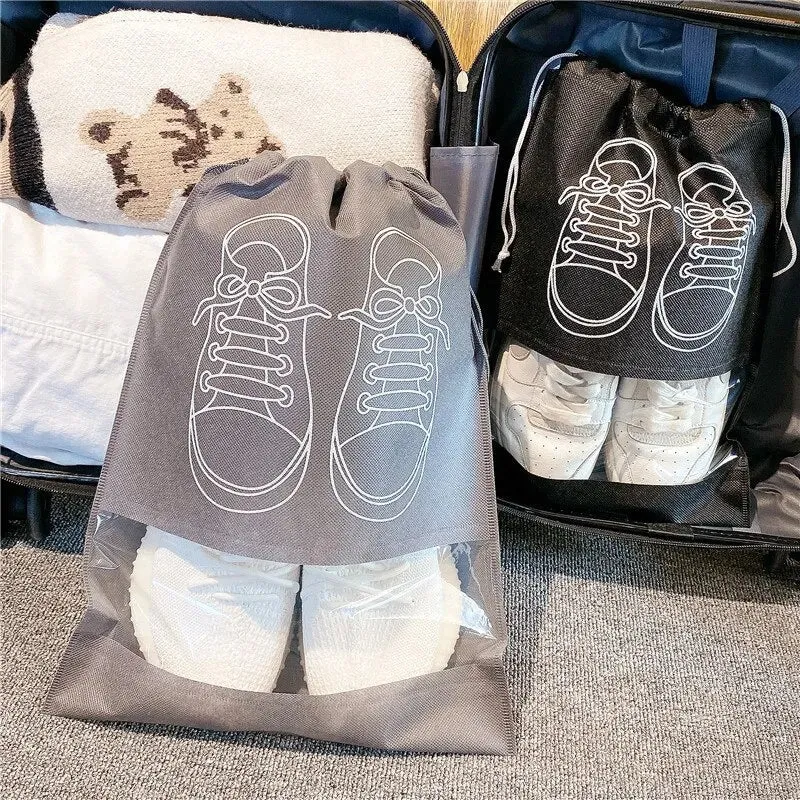 Non-Woven Dustproof Drawstring Bag / Travel Shoe Storage Pouches