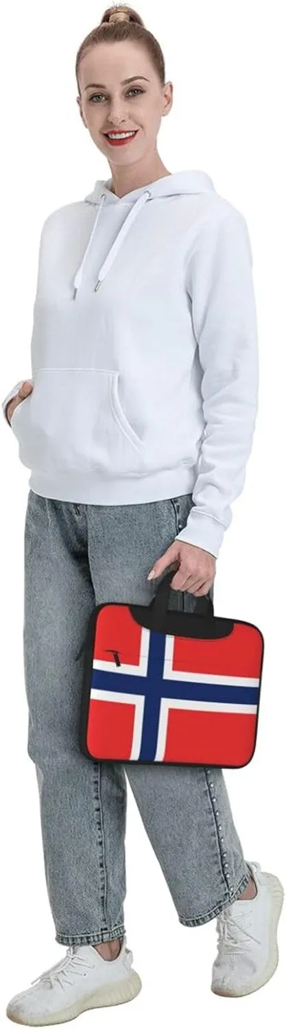 Norwegian flag Print Trendy Oxford Cloth Laptop Bag - Versatile Laptop Case,Messenger Bag, Shoulder Bag
