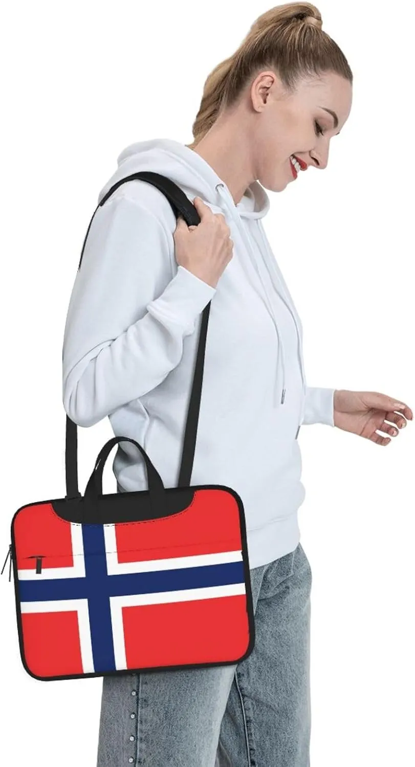 Norwegian flag Print Trendy Oxford Cloth Laptop Bag - Versatile Laptop Case,Messenger Bag, Shoulder Bag