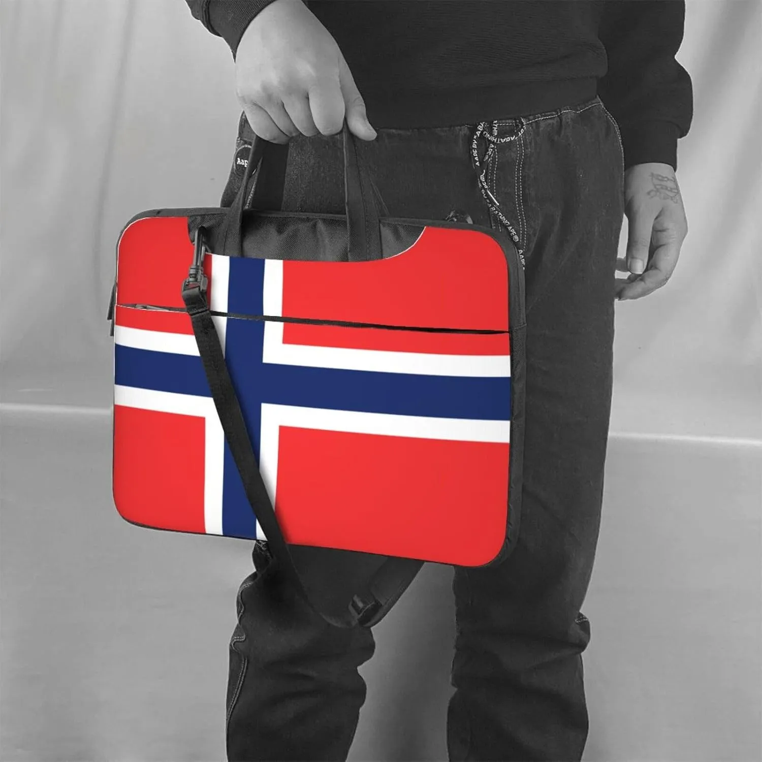 Norwegian flag Print Trendy Oxford Cloth Laptop Bag - Versatile Laptop Case,Messenger Bag, Shoulder Bag