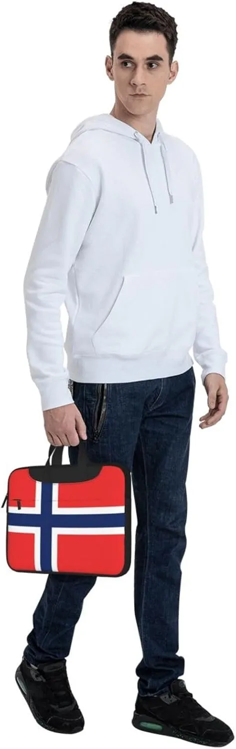 Norwegian flag Print Trendy Oxford Cloth Laptop Bag - Versatile Laptop Case,Messenger Bag, Shoulder Bag